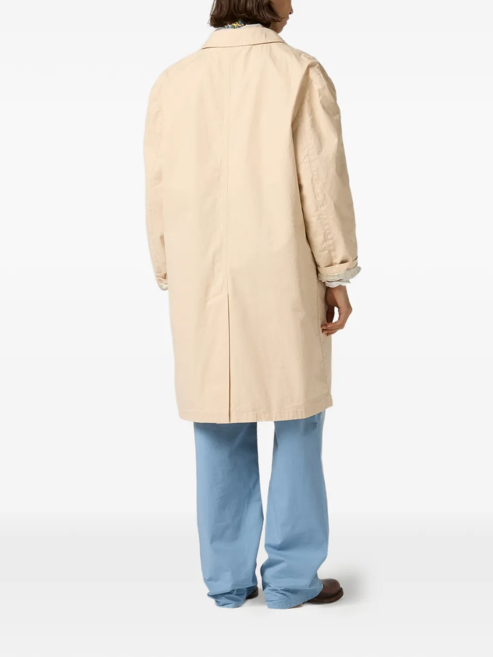 Miu Gabardine trenchcoat met enkele rij knopen Beige