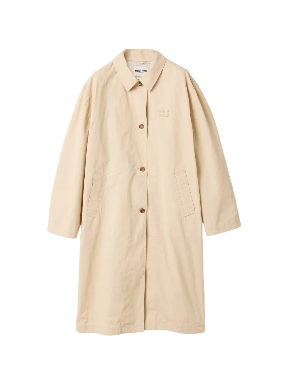 Miu Miu old gabardine single-breasted trench coat - Toni neutri