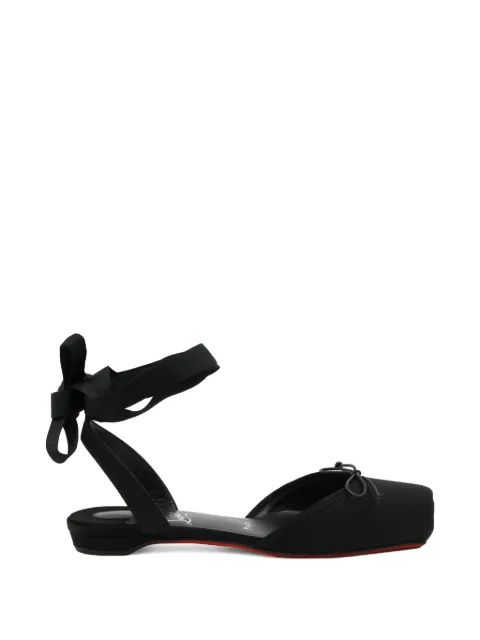 Christian Louboutin Cassia ankle-tie square-toe flat pumps