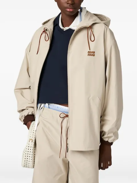 Miu Miu single-breasted panama cotton caban jacket