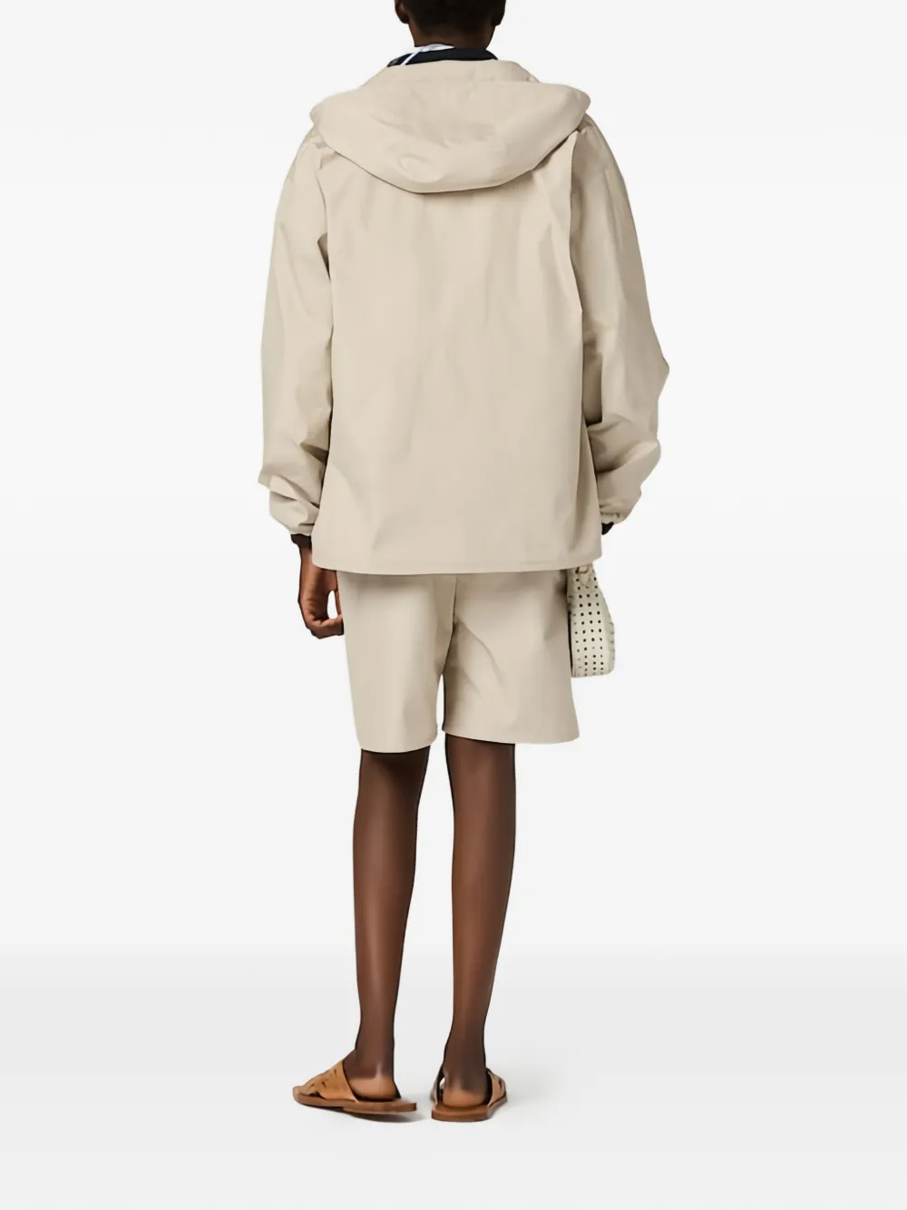 Miu Jack met capuchon en logopatch Beige