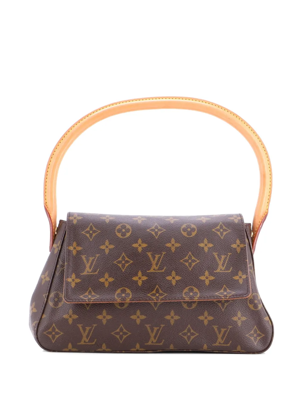 Louis Vuitton Pre-Owned Borsa a tracolla Looping mini in tela con monogramma - Marrone