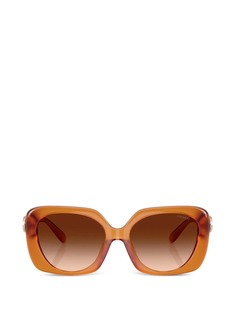 Coach Occhiali da sole squadrati con placca logo - Arancione