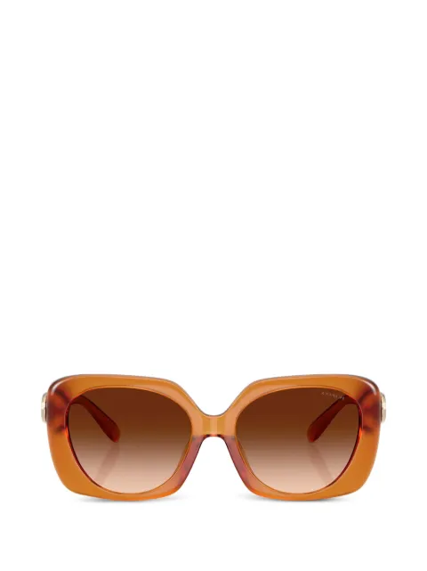 Coach lentes de sol con armazón cuadrada y placa del logo