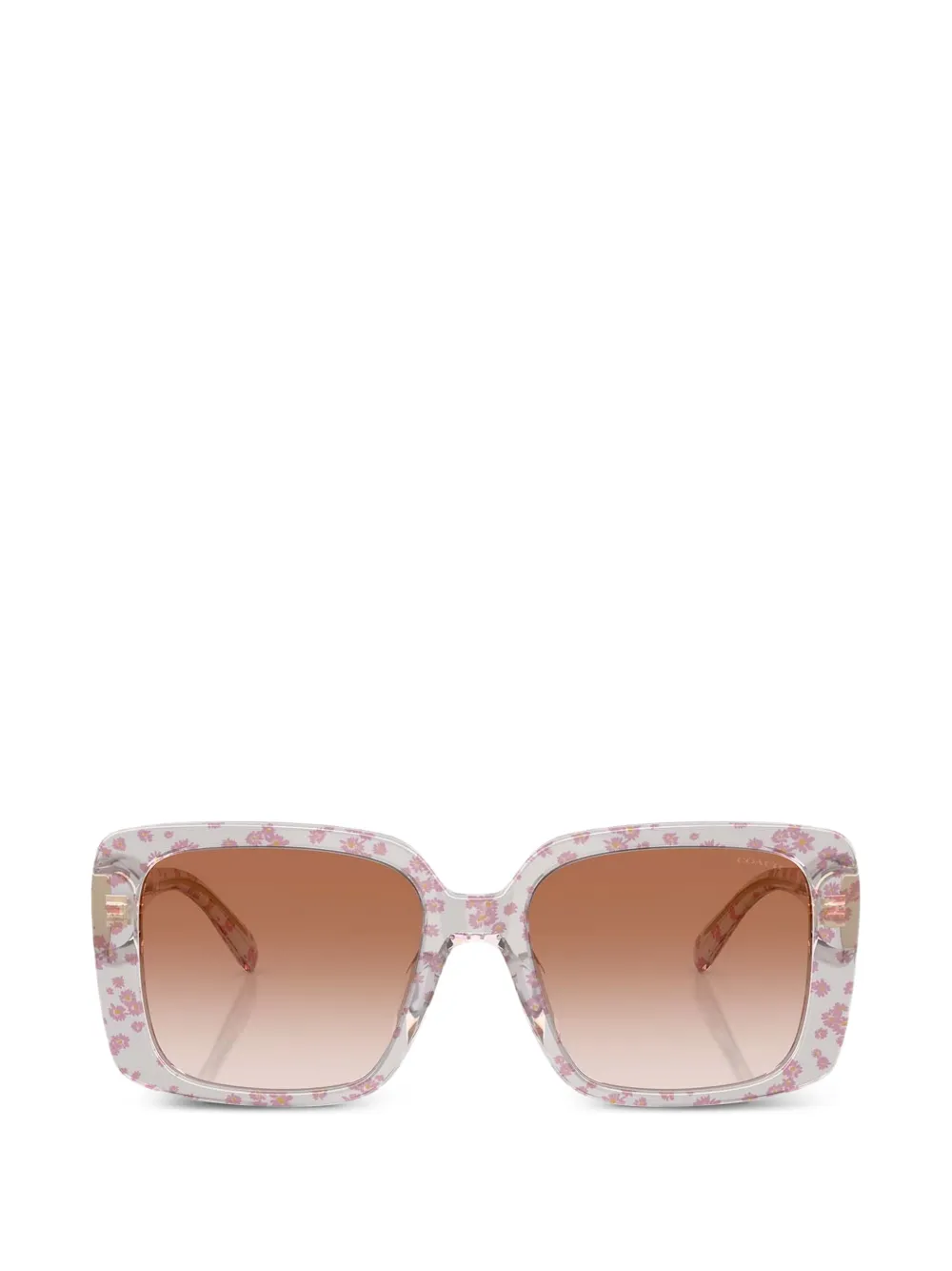 Coach Occhiali da sole squadrati a fiori - Rosa