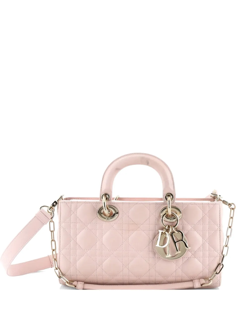 Christian Dior Pre-Owned Lady D-Joy Bag Cannage Quilt Lambskin Medium satchel - Rosa