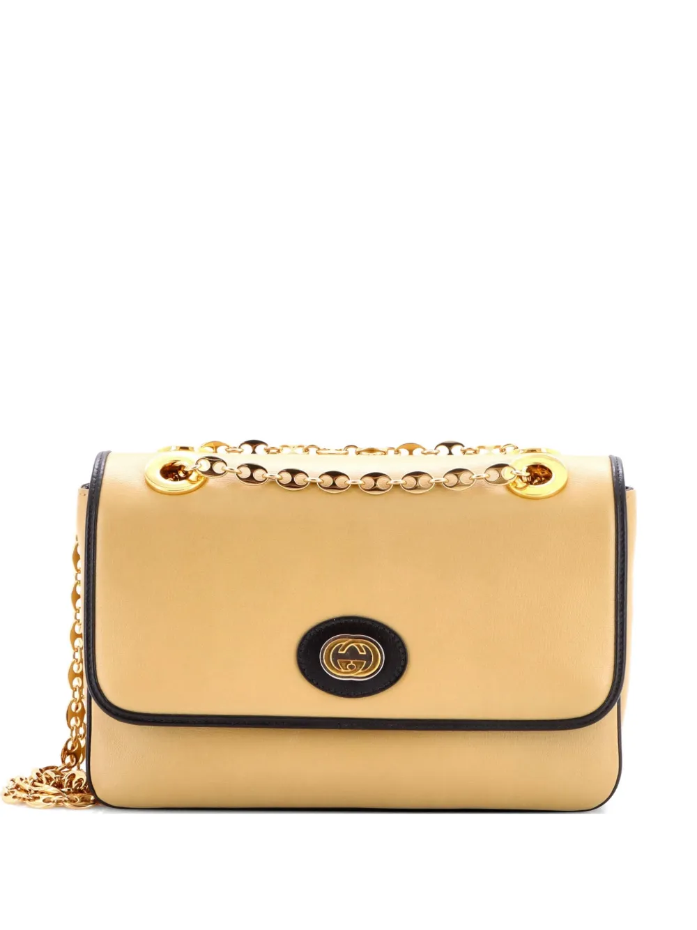 Gucci Pre-Owned Marina Chain Flap Bag Leather Small crossbody bag - Black