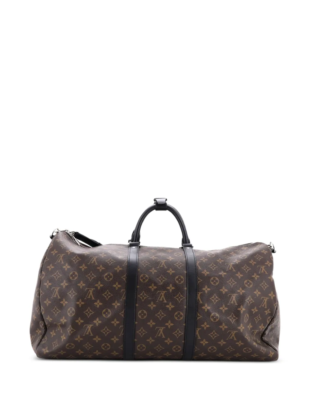 Louis Vuitton Pre-Owned Borsa da viaggio Keepall Bandouliere 55 in tela Monogram Macassar - Marrone