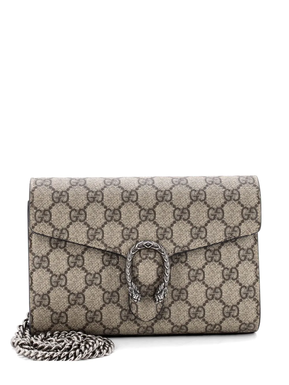 Gucci Pre-Owned Kleine Dionysus Chain Wallet Umhängetasche aus GG-beschichtetem Canvas - Braun