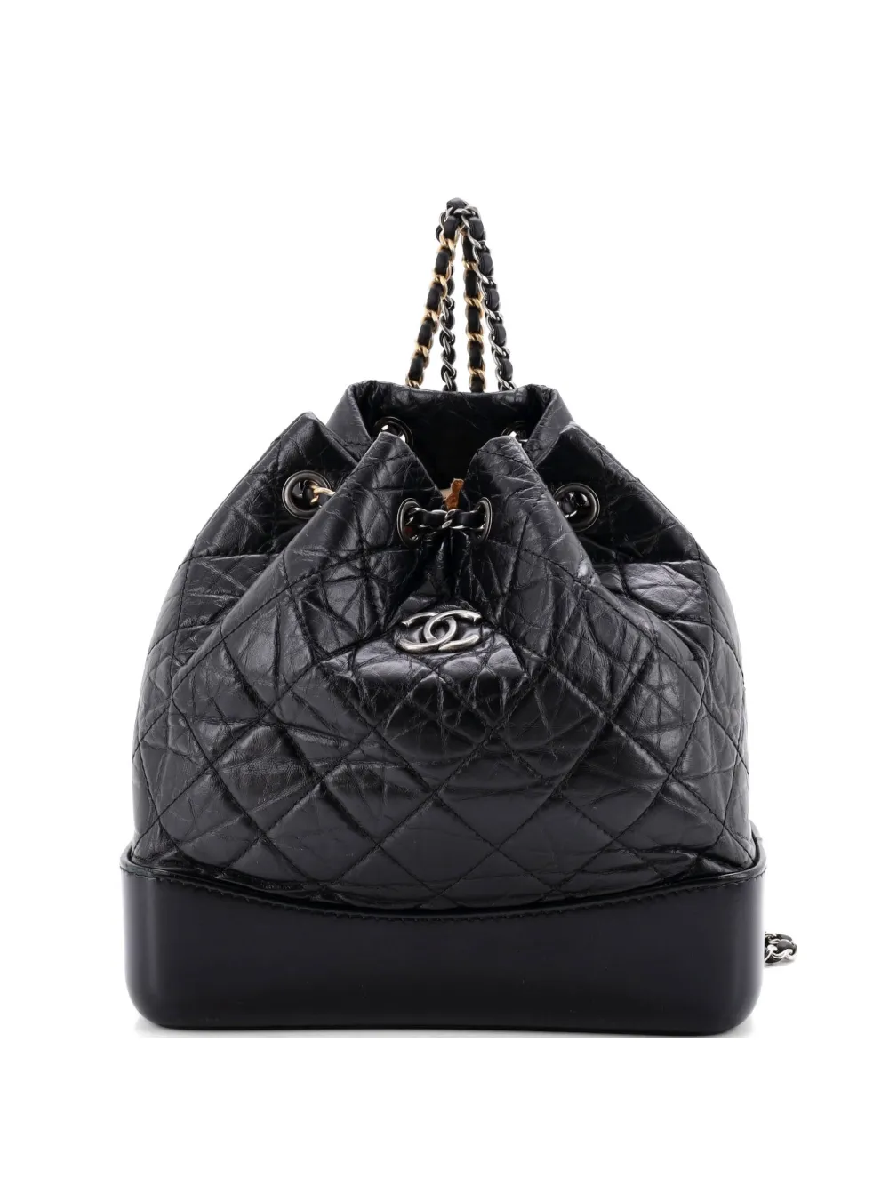 CHANEL Pre-Owned Gabrielle Quilted Aged Calfskin Small backpack - Schwarz