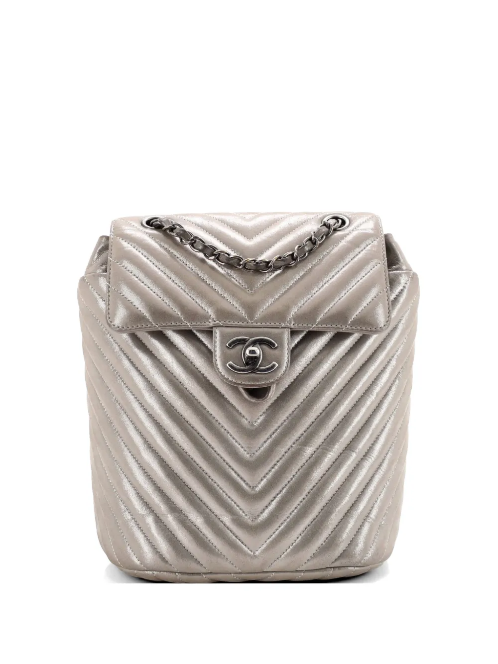 CHANEL Pre-Owned Urban Spirit Chevron Iridescent Calfskin Small backpack - Oro