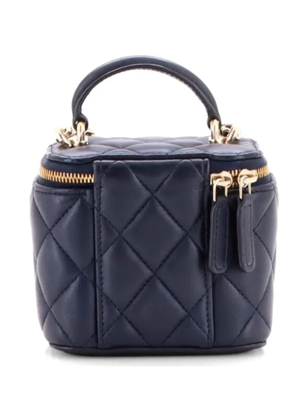CHANEL Pre-Owned Classic Top Handle Vanity Case With Chain Quilted
