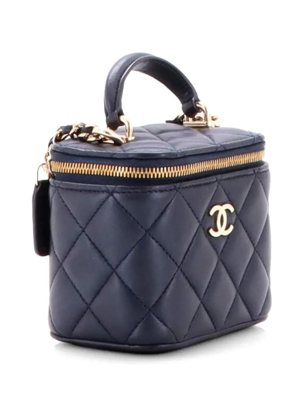 CHANEL Pre-Owned Classic Top Handle Vanity Case With Chain Quilted