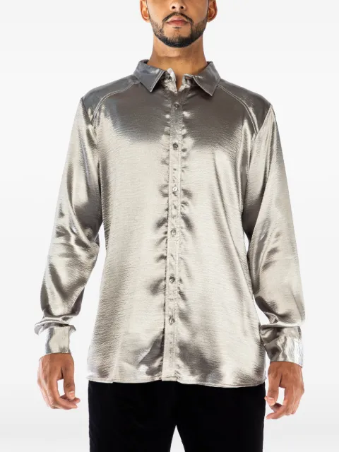 Ln’R Camisa Super-Slim com efeito metalizado