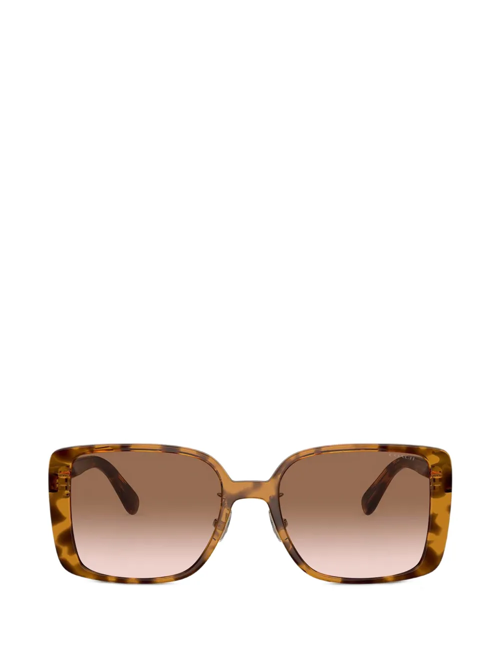 Coach tortoiseshell-effect square-frame sunglasses - Braun