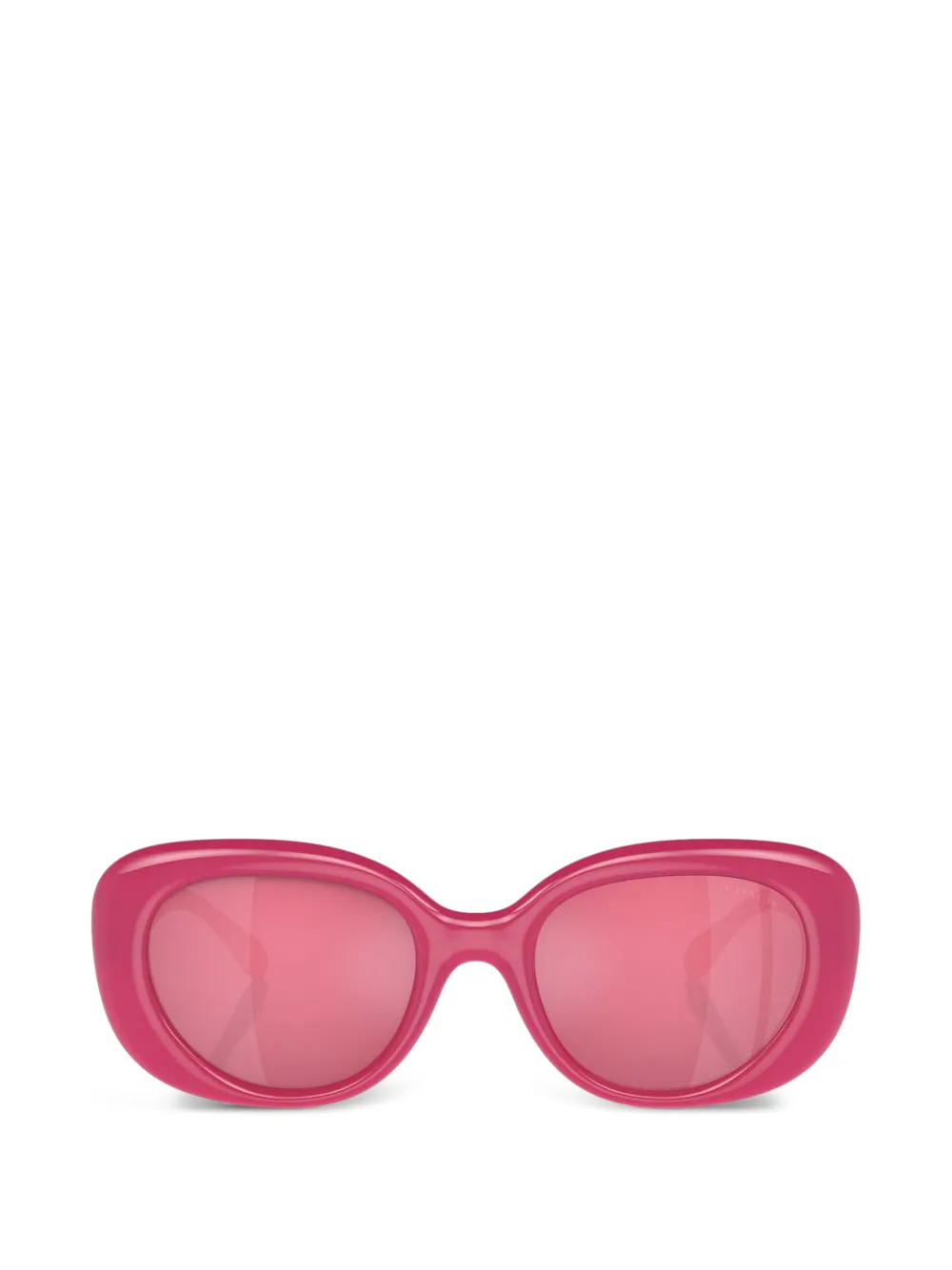 Coach logo-plaque oval-frame sunglasses - Rosa