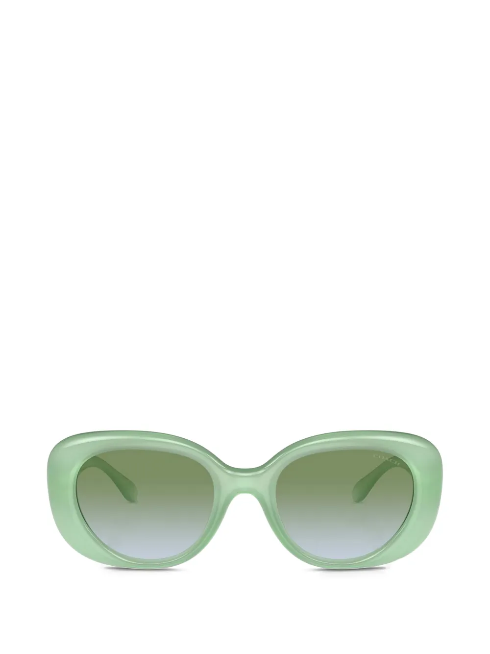 Coach logo-plaque oval-frame sunglasses - Grün