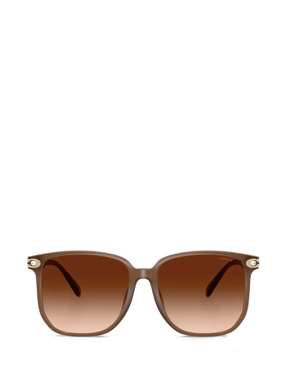 Coach Occhiali da sole squadrati con placca logo - Marrone