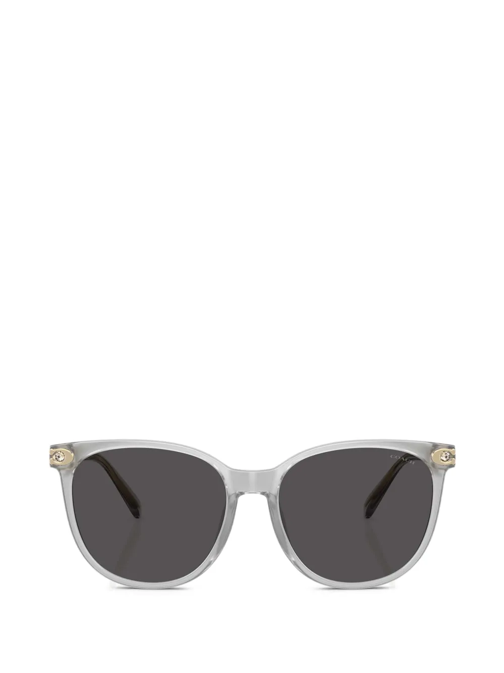 Coach Occhiali da sole cat-eye con placca logo - Grigio