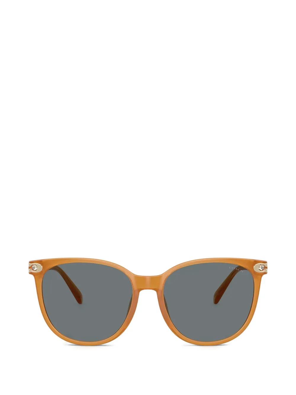Coach Occhiali da sole cat-eye con placca logo - Arancione