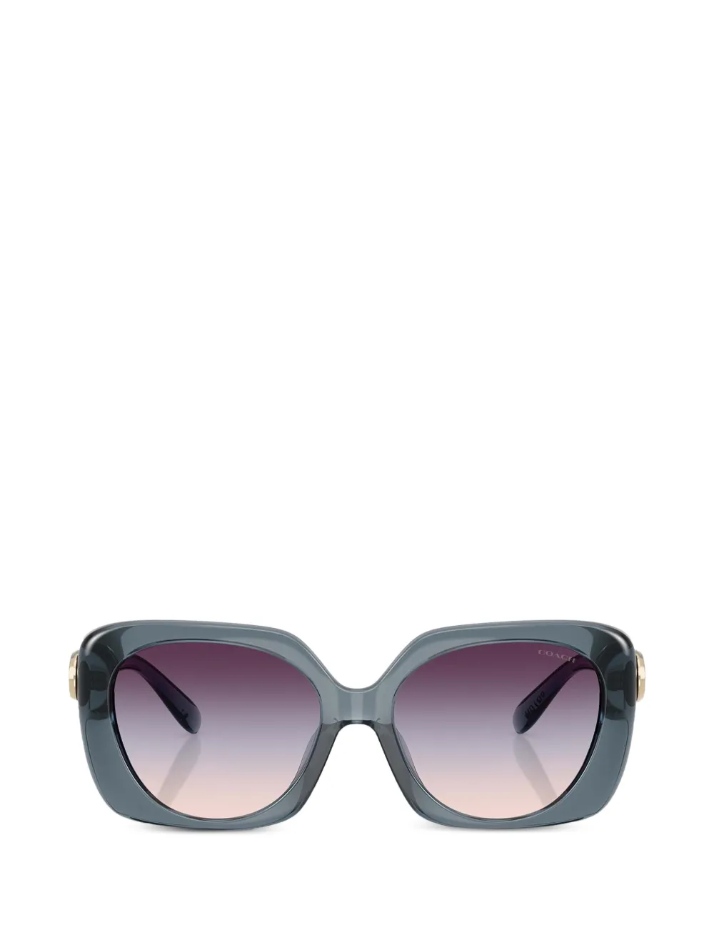 Coach Occhiali da sole squadrati con placca logo - Blu