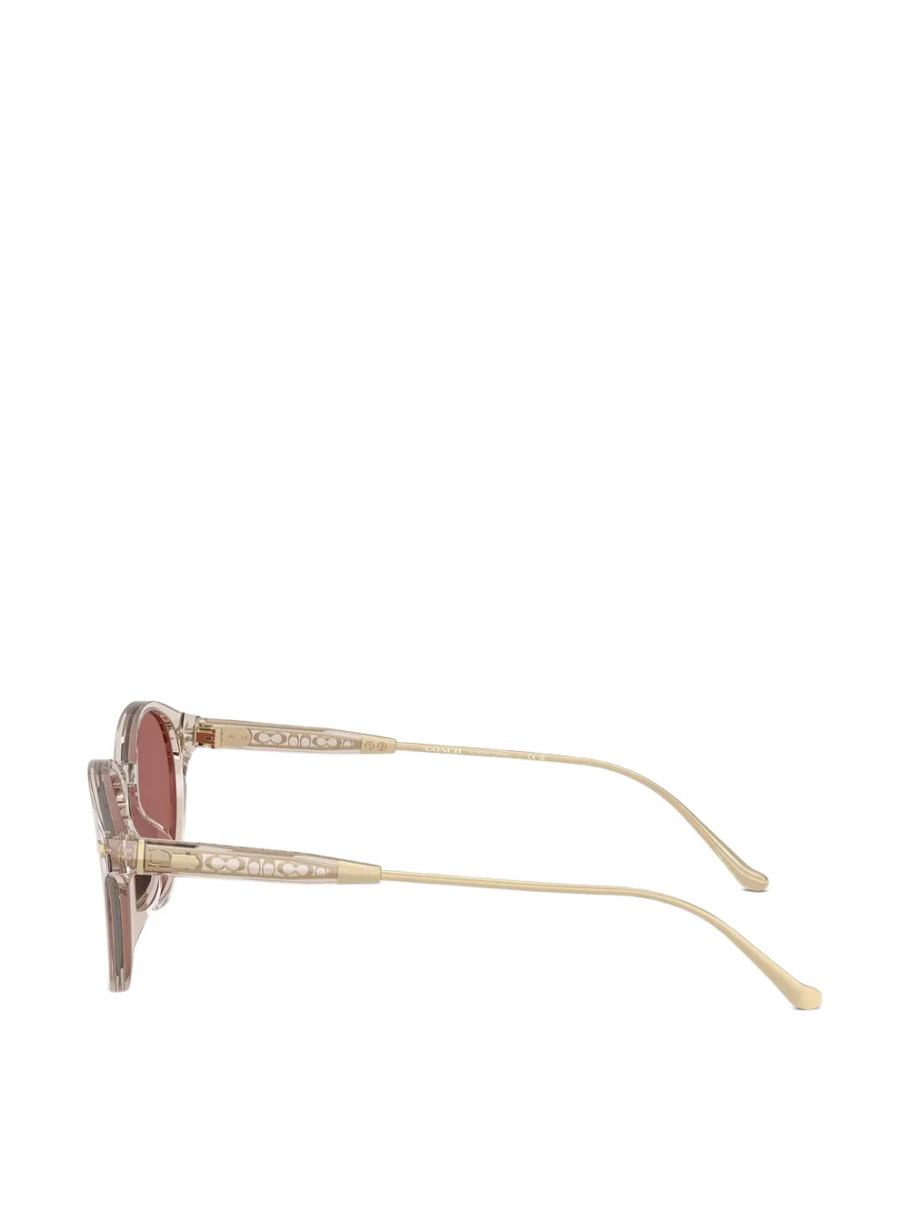 Coach Signature zonnebril met rond montuur Beige