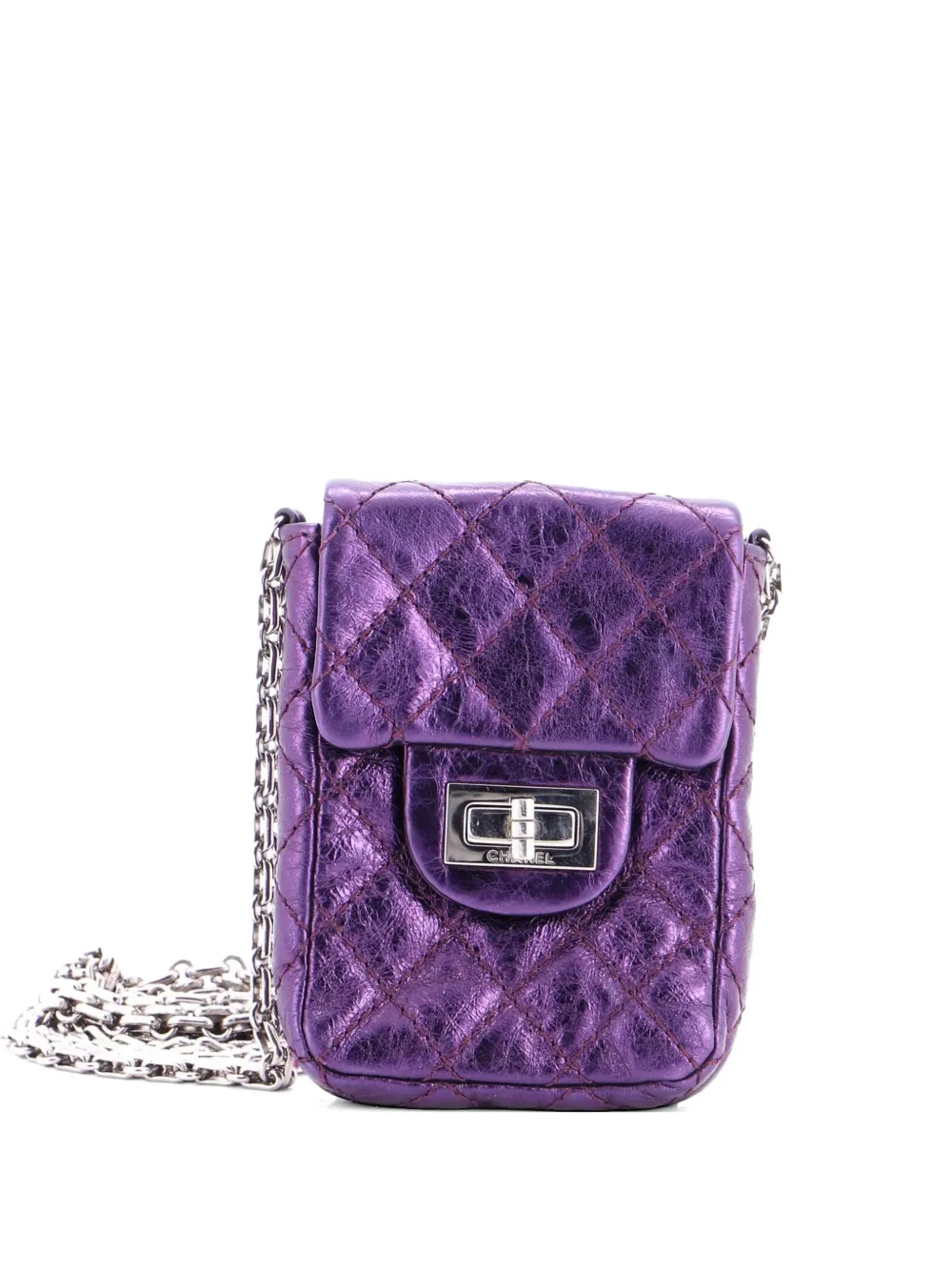 CHANEL Pre-Owned Reissue 2.55 Phone Holder Quilted Aged Calfskin crossbody bag - Effetto metallizzato