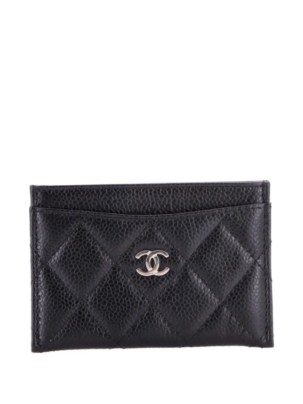 CHANEL Pre-Owned Classic Quilted Caviar card holder - Nero