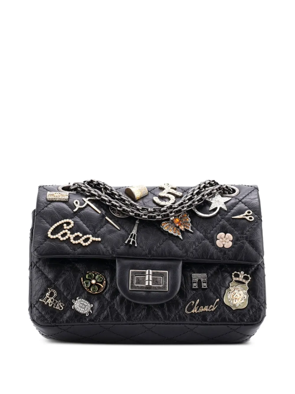 CHANEL Pre-Owned Lucky Charms Reissue 2.55 Flap Bag Quilted Aged Calfskin 224 shoulder bag - Nero