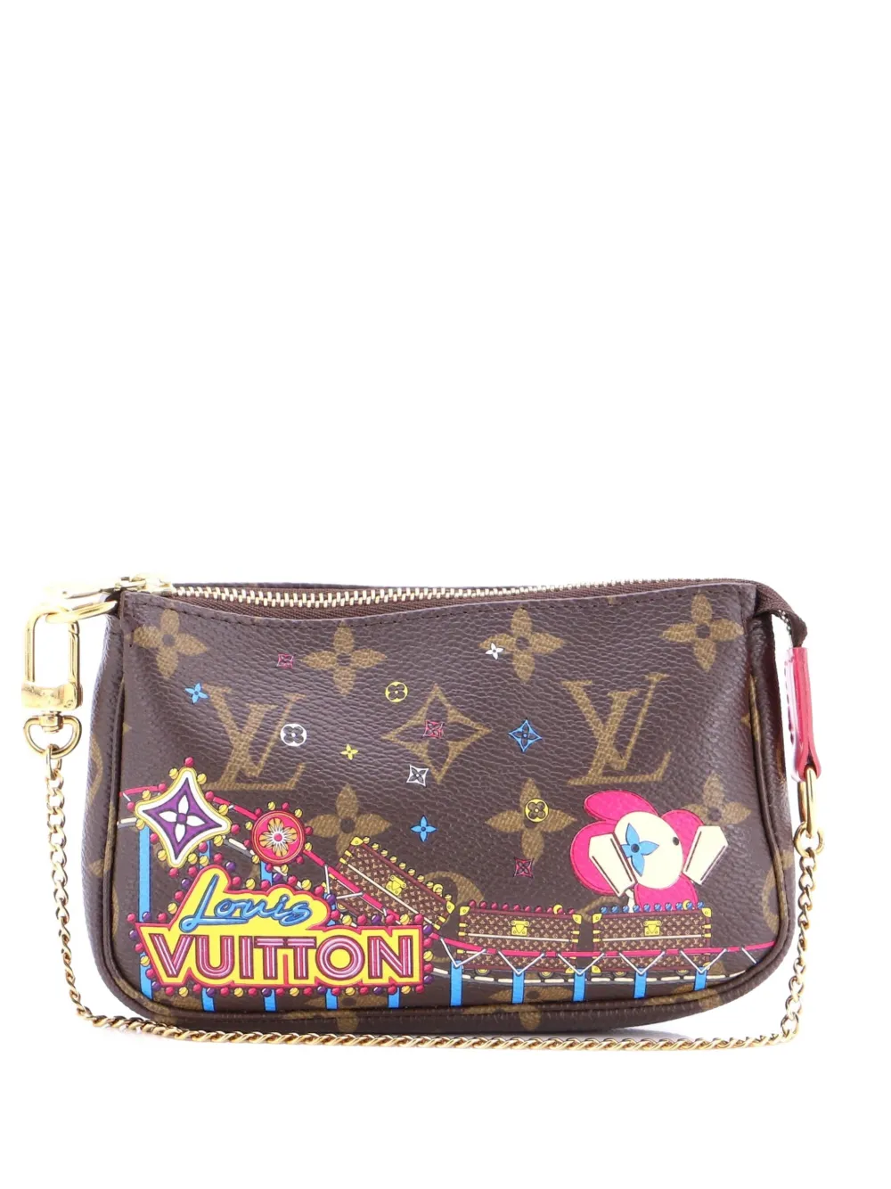 Louis Vuitton Pre-Owned Pochette Accessoires Limited Edition Vivienne Xmas Monogram Canvas Mini clutch bag - Marrone