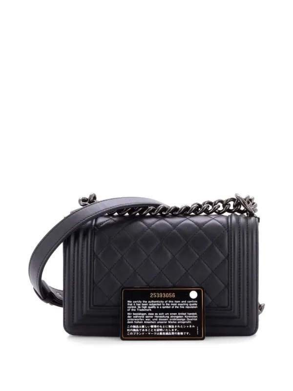 CHANEL Pre-Owned ソーブラック ボーイ フラップ マトラッセ