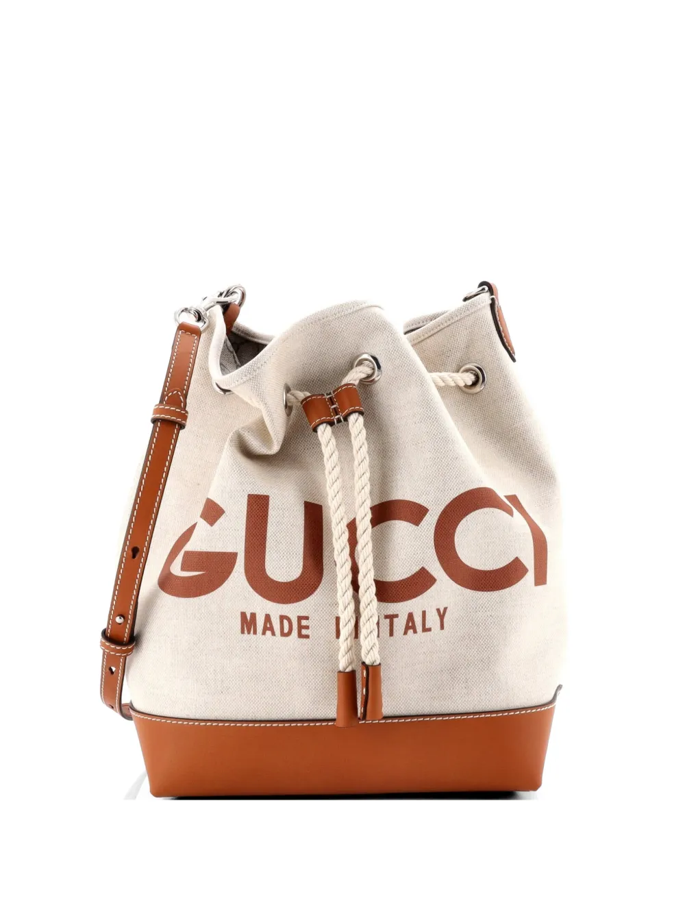 Gucci Pre-Owned Borsa a secchiello con stampa - Marrone