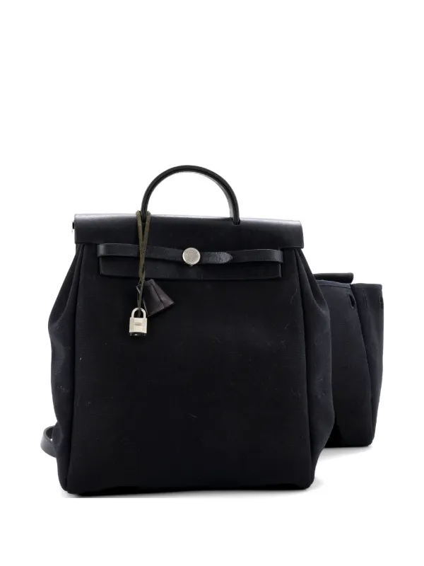 Hermès Pre-Owned Vintage Herbag A Dos Toile And Leather GM 