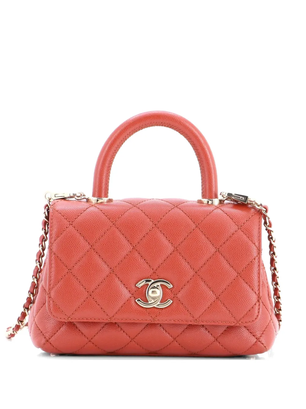 CHANEL Pre-Owned Coco Top Handle Bag Quilted Caviar Extra Mini shoulder bag - Marrone