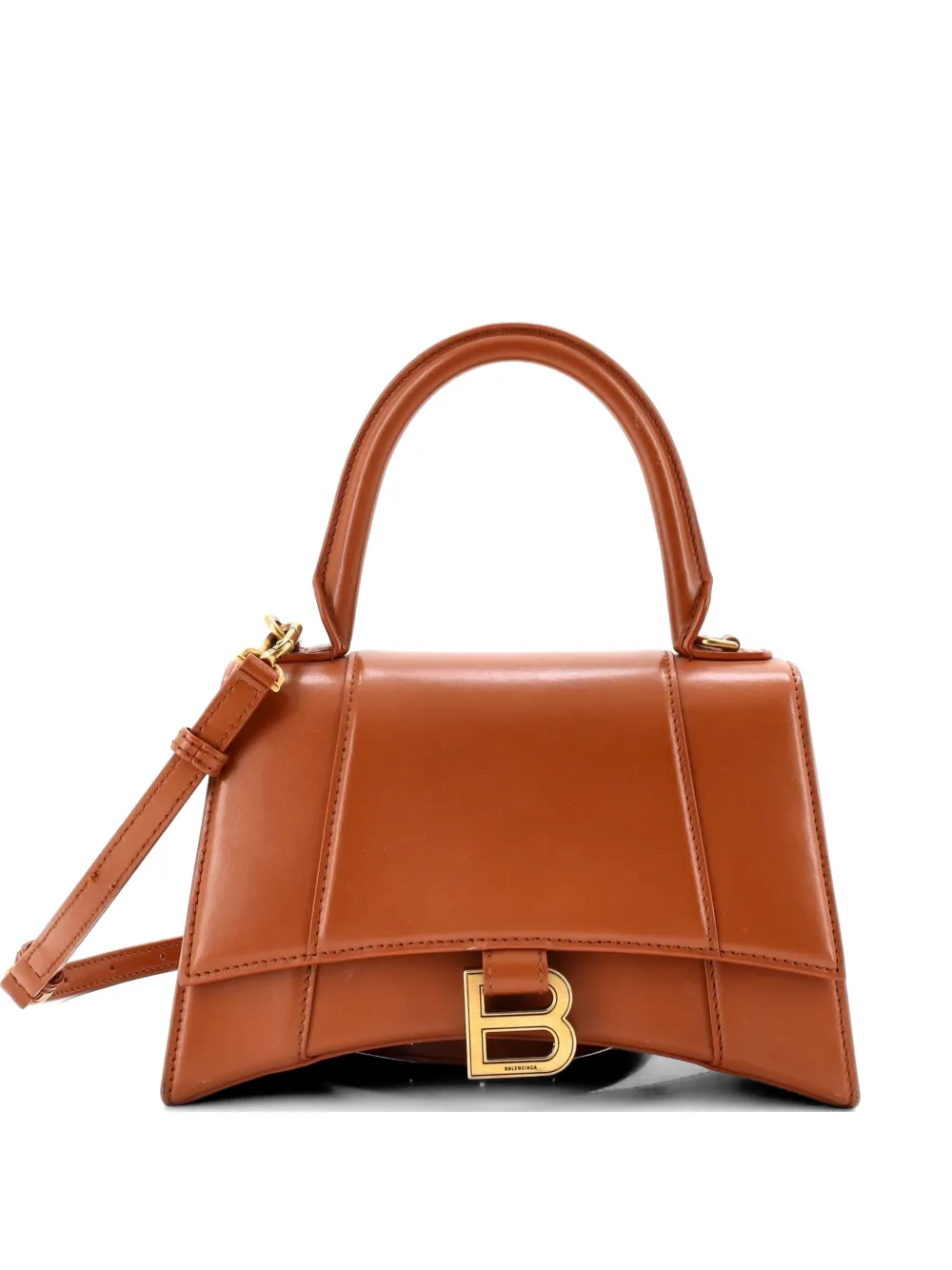 Balenciaga Pre-Owned Hourglass Top Handle Bag Leather Small satchel - Marrone