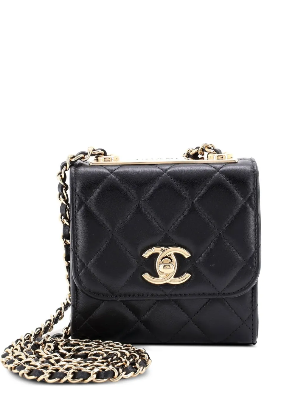 CHANEL Pre-Owned Trendy CC Clutch with Chain Quilted Lambskin Small crossbody bag - Black