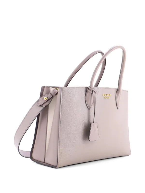 Prada Pre-Owned サイドプリーツ サフィアーノレザー ラージ 