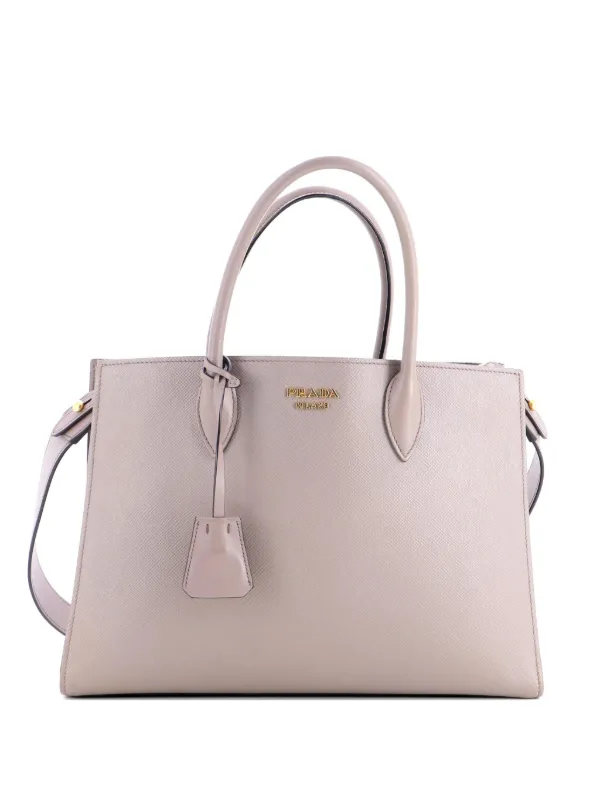 Prada Pre-Owned サイドプリーツ サフィアーノレザー ラージ 