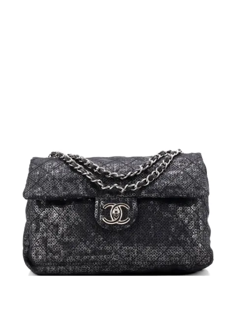 CHANEL Pre-Owned Hidden Sequins Flap Bag Sequins Jumbo shoulder bag