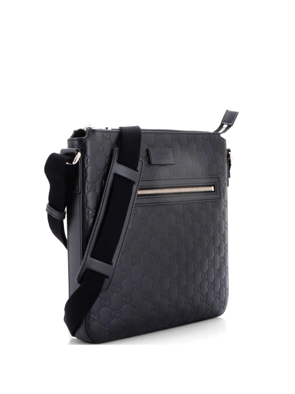 Gucci Pre-Owned Signature Zip Messenger Bag Guccissima Leather Medium crossbody bag - Schwarz