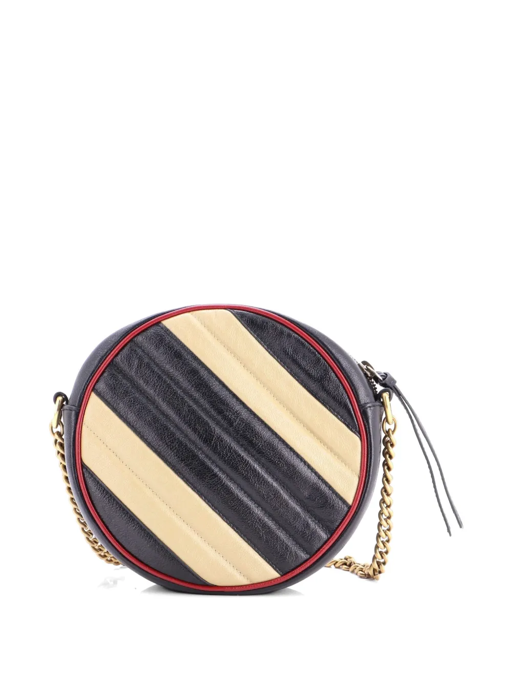 Gucci Pre-owned GG Marmont Round Shoulder Bag Diagonal Quilted Leather Mini Crossbody Bag in Black, view 2