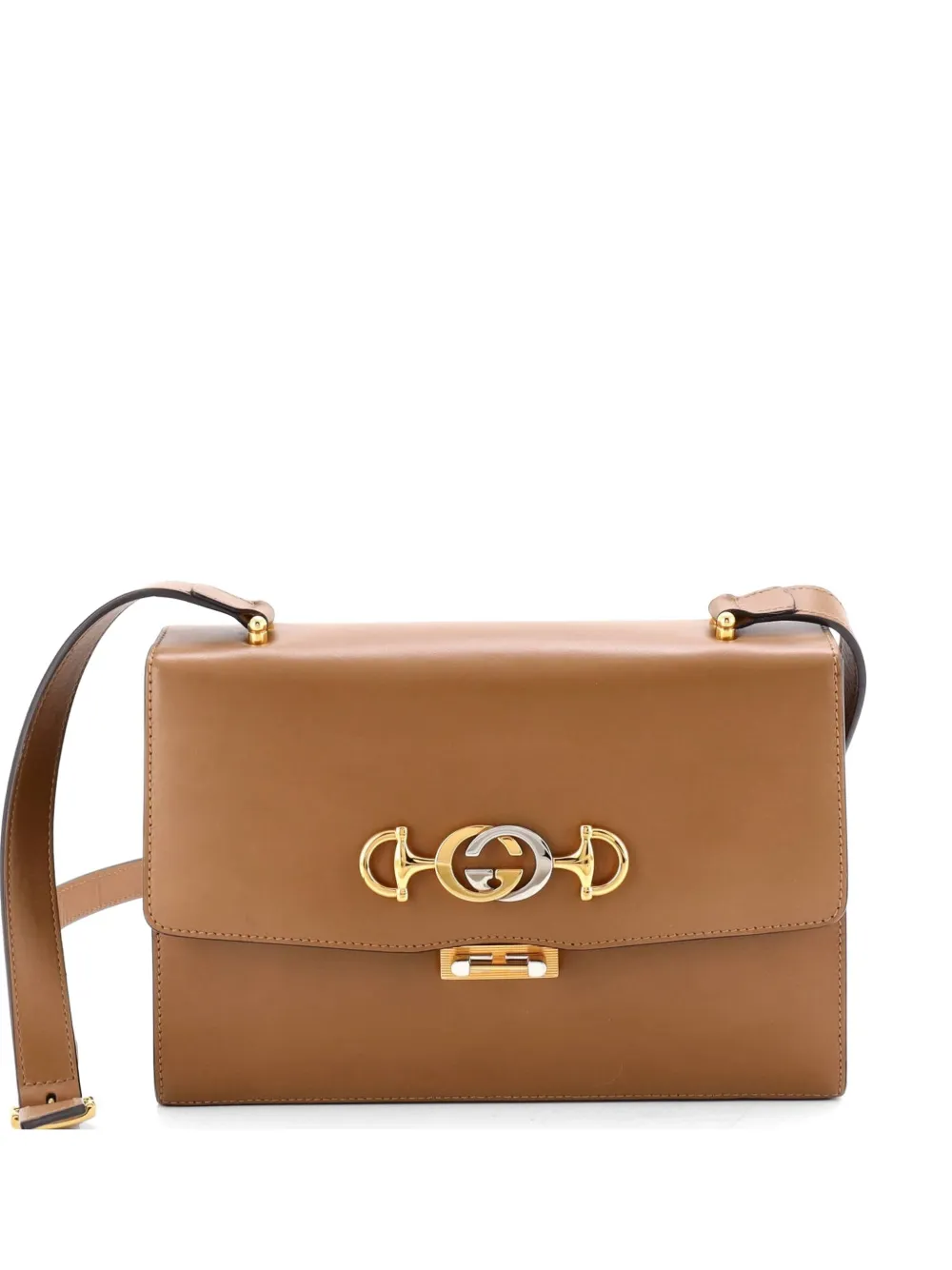 Gucci Pre-Owned Zumi Flap Leather Small shoulder bag - Braun