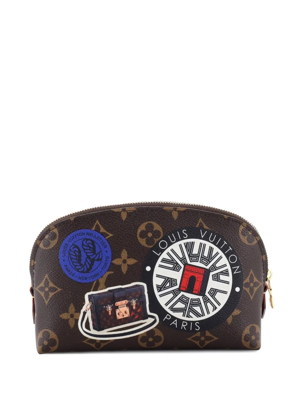 Louis Vuitton Pre-Owned Cosmetic Limited Edition World Tour Monogram Canvas pouch - Marrone