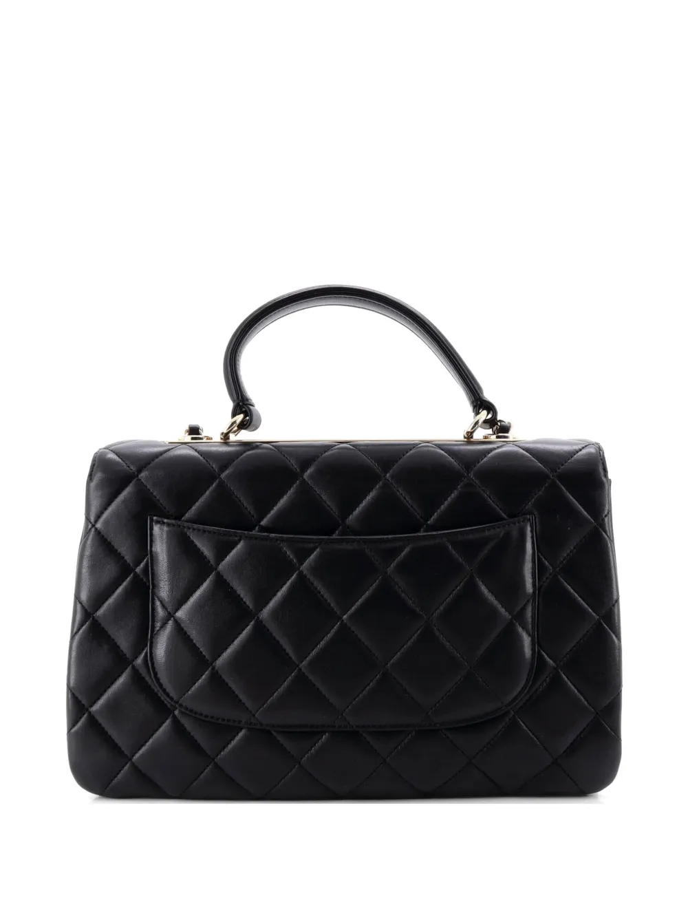  Chanel Pre-owned Bolso Satchel Trendy Cc De Piel De Borrego Con Asa En El Tope Y Diseño Acolchado - Negro 