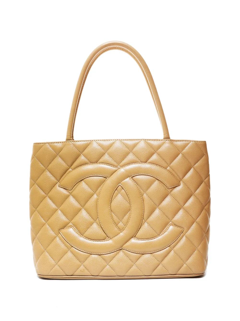 CHANEL Pre-Owned 1997-1999 Medallion caviar leather tote bag - Toni neutri