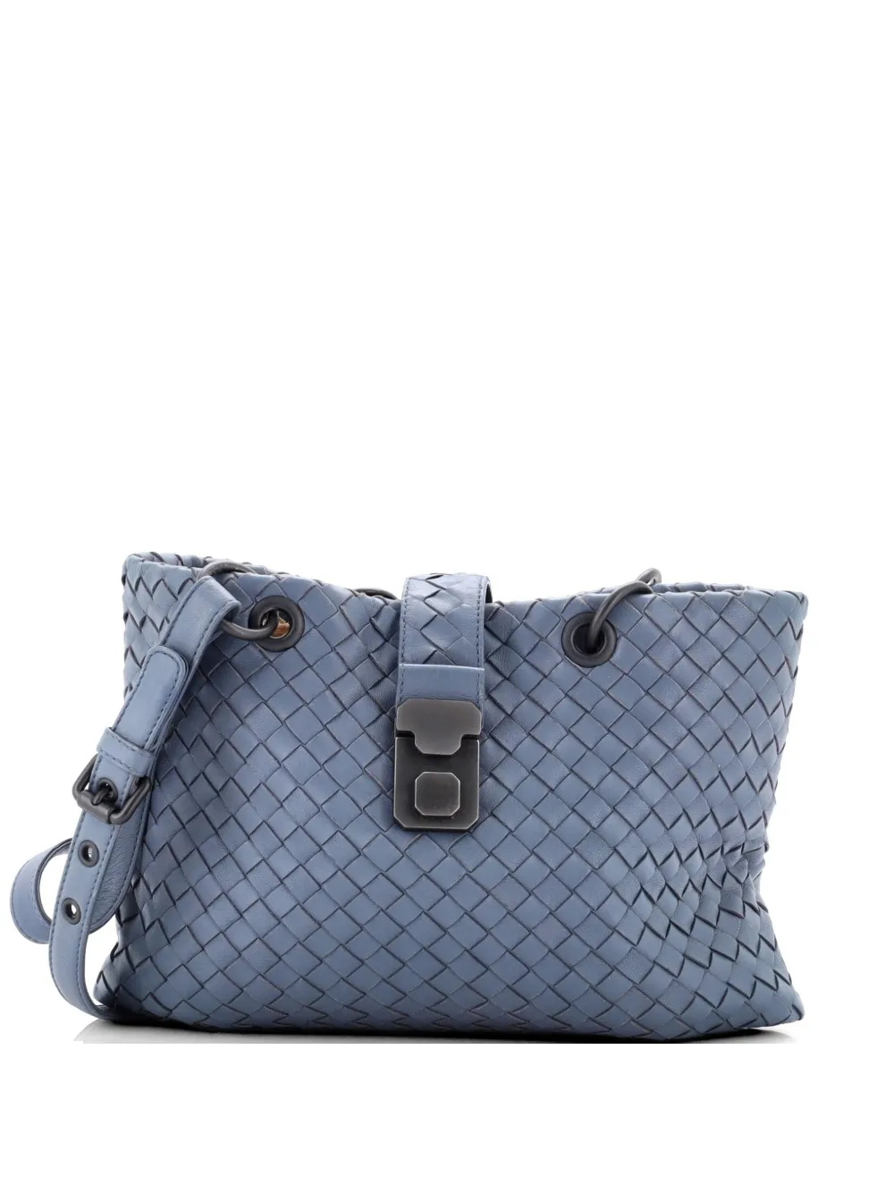 Bottega Veneta Pre-Owned Borsa tote Roma piccola in nappa con design Intrecciato - Blu