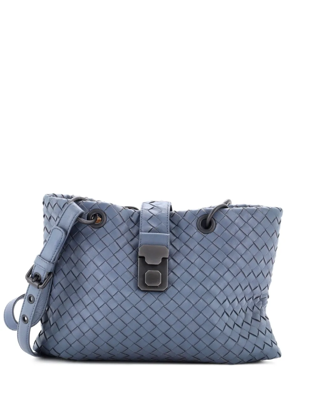 Bottega Veneta Pre-Owned Borsa tote Roma piccola in nappa con design Intrecciato - Blu