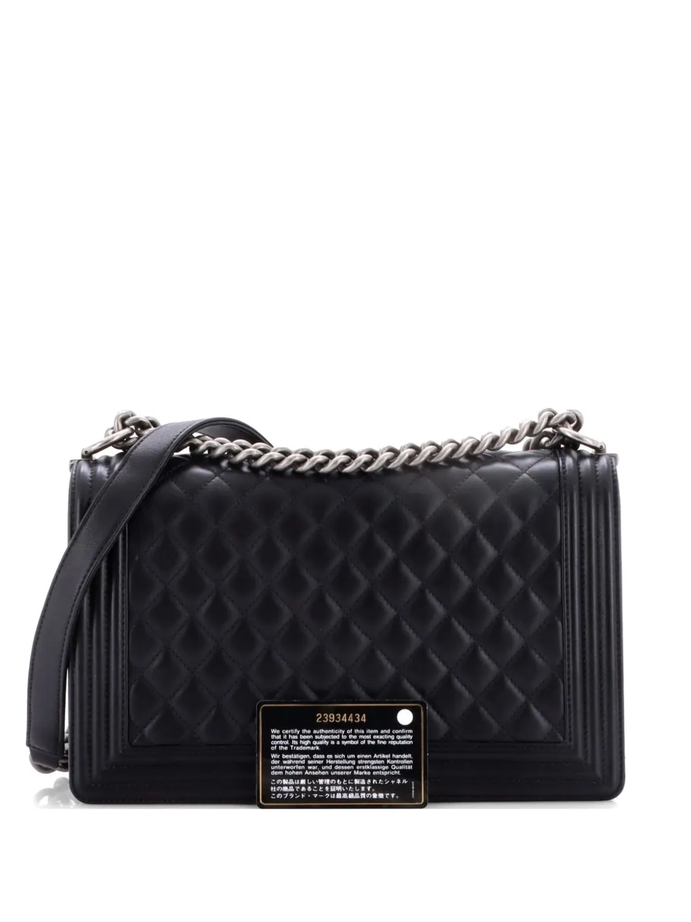 CHANEL Pre-Owned Boy Flap Bag Quilted Lambskin New Medium shoulder bag - Nero