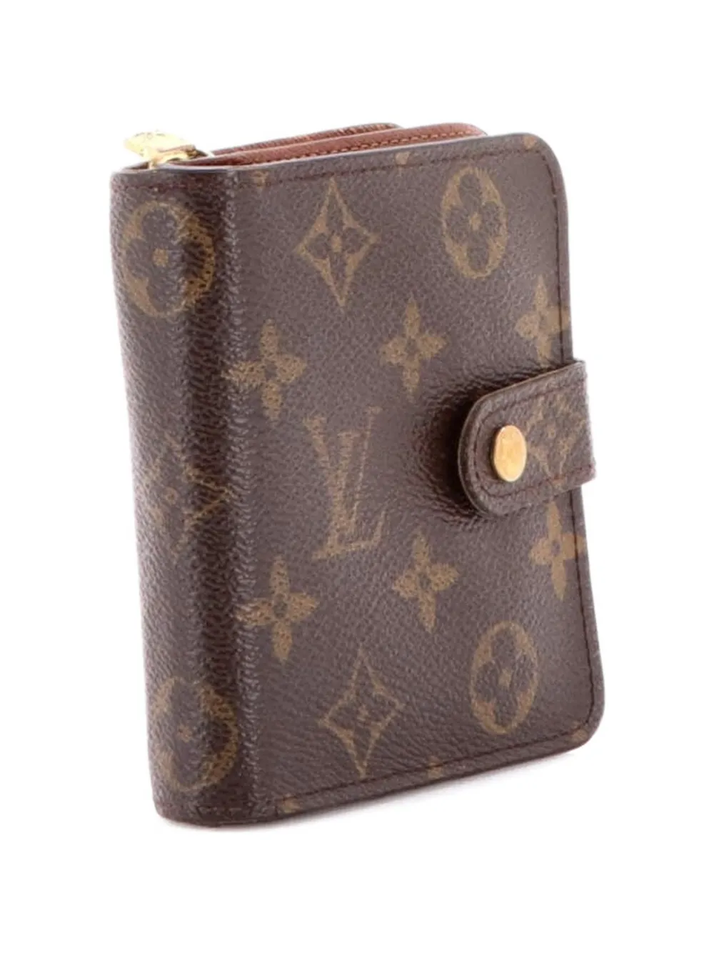Louis Vuitton Pre-Owned Portafoglio in tela con monogramma e zip - Marrone