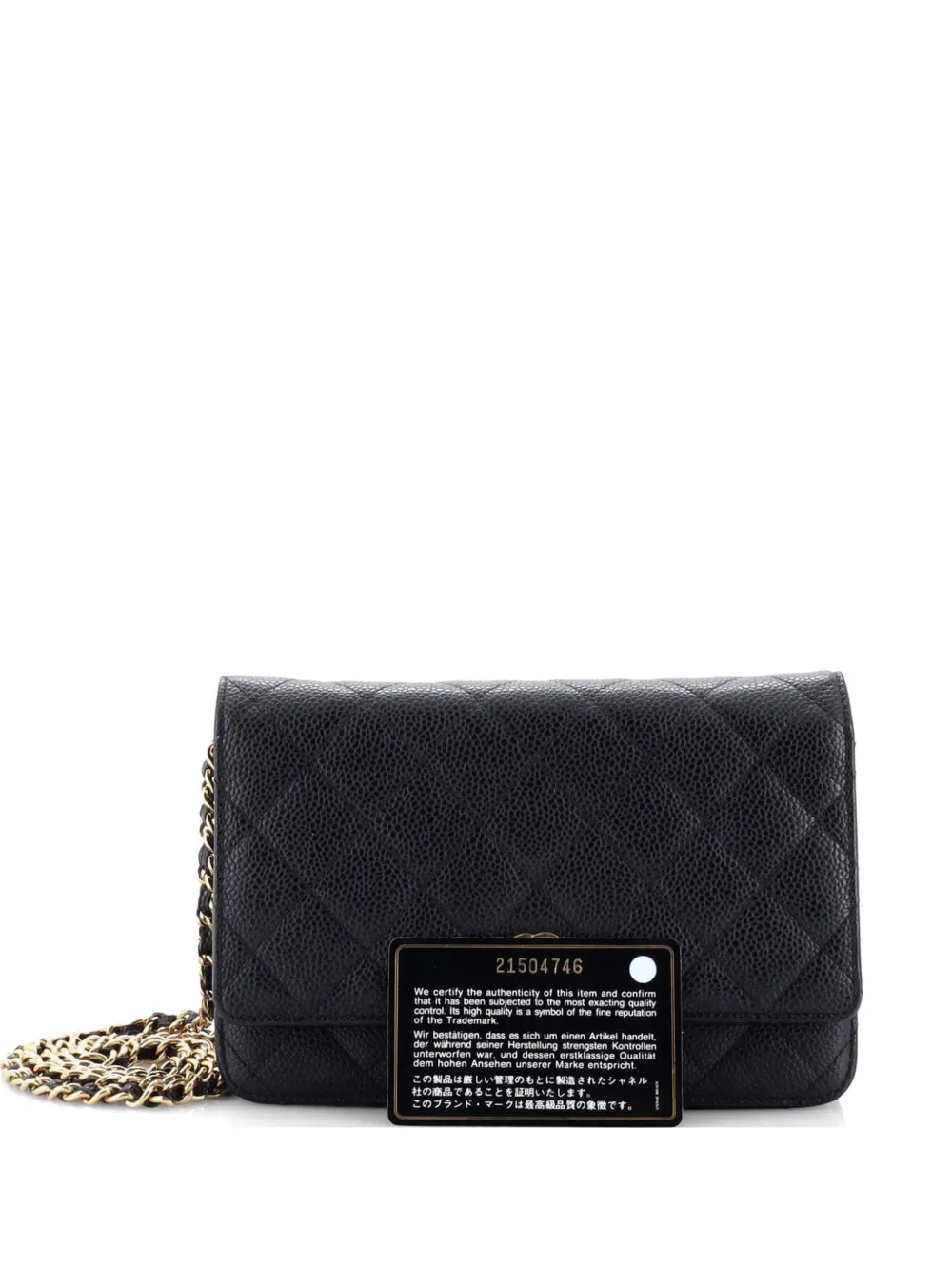 CHANEL Pre-Owned Wallet on Chain Quilted Caviar crossbody bag - Nero